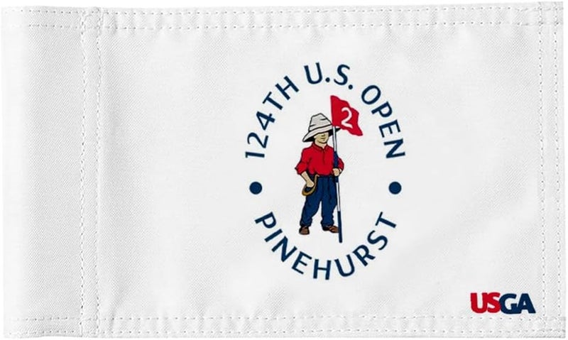 2BUT 2024 US Open Pinehurst Golf Pin Flag Practic Putting Green Golf Flag For Backyard Garden Double-Sewn 600D Nylon Miniature Pin Flag Regulation Tube Flag(white 20"x13") - Image 1